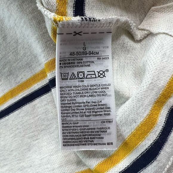 GAP Mens Short Sleeve Polo Shirt Size Large Stripe Cotton Stretch - Picture 6 of 7